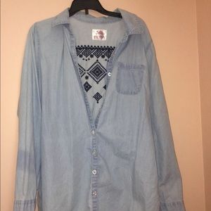 light blue flannel long sleeve shirt